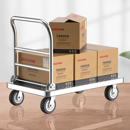 新款12WU钢板手推车平板车搬运车折叠万向轮小推车拉货仓库拉货拖