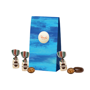 Venchi闻绮特色食谱系列焦糖榛子碎黑巧克力礼袋进口高端休闲零食