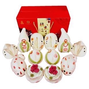 胶东大馒头上贡贡品开口笑年货礼盒面食过年手工花样馍馍大枣饽饽