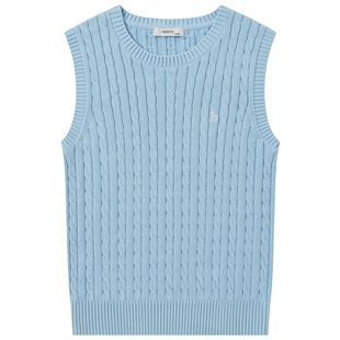 【商场同款】Hazzys哈吉斯2026春季新品简约女时尚绞花针织马甲潮