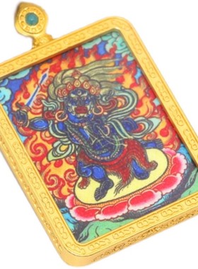 西藏特色风八大守护神佛牌吊坠