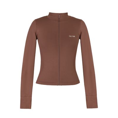 ICREE健身无缝一体瑜伽外套 立领修身显瘦普拉提长袖秋冬运动上衣