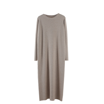 垂坠感过膝打底毛衣长裙