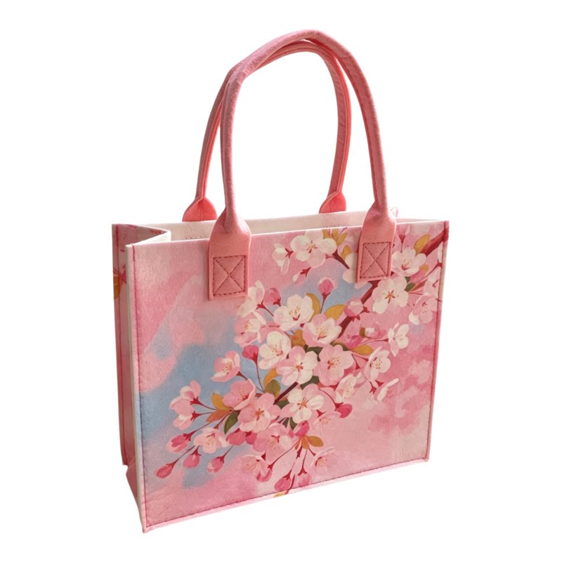 花朵百搭毛毡包手提袋