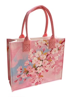 花朵百搭毛毡包手提袋