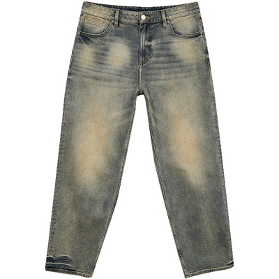 907杰克琼斯秋冬舒适酷感街头风廓形水洗做旧牛仔裤长裤子男装士