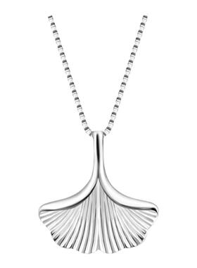 老银匠银杏叶项链女银饰清新