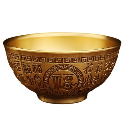 纯铜百福碗黄铜五牛供水碗家用