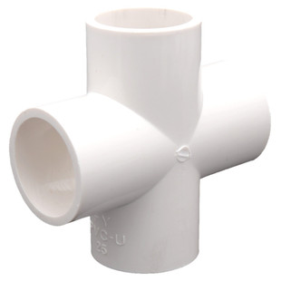 pvc四通给水管平面接头20 25 32 40 50 110塑料管件上下水管配件