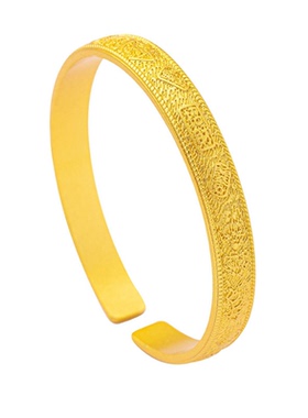 复古宫廷风沙金福字手镯