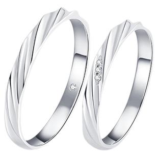 瑞恩钻饰情侣对戒钻戒天然真钻铂金告白戒指新年礼情人节礼物正品