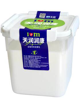 天润新疆润康方桶风味发酵乳1kg桶老酸奶家庭装大桶畅享