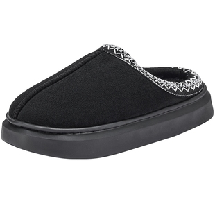 热风男鞋2025年秋季新款男士时尚家居鞋舒适保暖百搭黑色棉拖鞋子