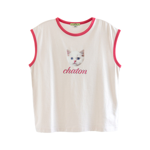 ILOVEJ女童小猫莫代尔无袖T恤