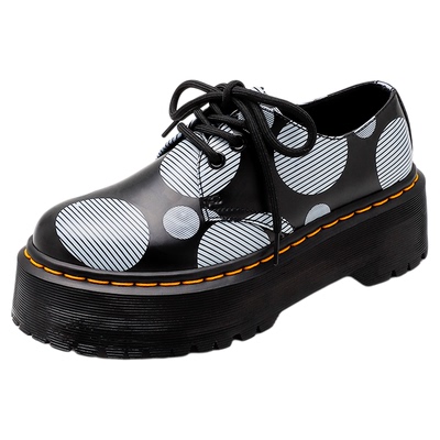 1461DR波点厚底增高Quad马丁皮鞋