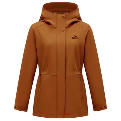 伯希和户外收腰软壳衣连帽外套女