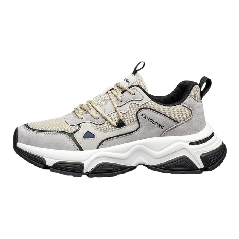 康龙老爹鞋2025春季新款男士厚底增高透气男鞋男款运动休闲潮鞋子