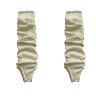 夜间教习室日系白色踩脚腿套薄款芭蕾风拼接jk小腿袜夏季露趾袜套