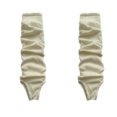 夜间教习室白色踩脚腿套女款春款芭蕾风拼接jk小腿袜夏季露趾袜套
