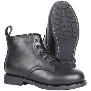 3516厂87舰艇羊毛皮鞋真皮圆头系带高帮棉皮鞋冬季保暖加绒棉皮靴