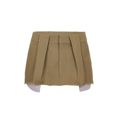 Howwell 25AW 折线腰褶设计高腰显瘦 A 字超短裙