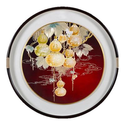 五福临门手工铜板铜雕装饰画