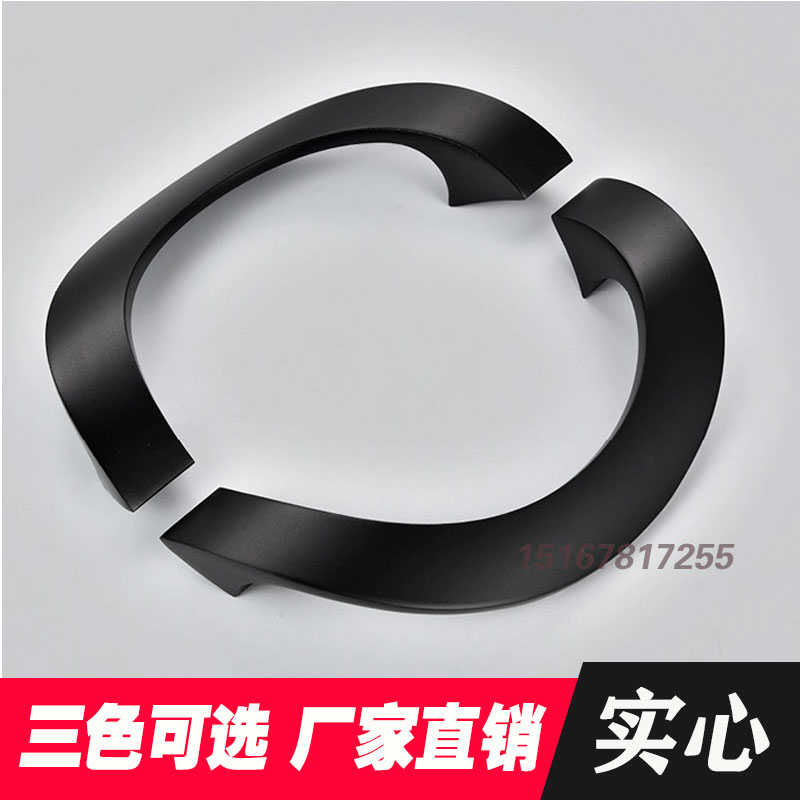 半圆形无框玻璃门拉手银色金色黑色实心铝合金大门把手木门把手拉