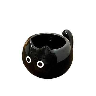 小黑猫陶瓷咖啡杯子创意设计女生水杯高颜值可爱蛋杯猫咪情侣水杯
