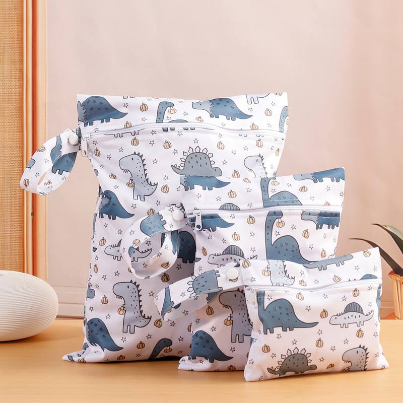 3件装防水尿片收纳袋包洗漱袋袋收纳干湿衣物挂旅行收纳外出包