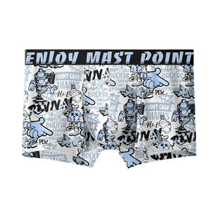 麦左潮牌男士内裤运动男生四角纯棉裆印花美拉德男款平角内穿裤子