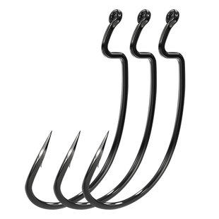 BKK9003CD路亚钓钩宽腹曲柄钩高碳钢强拉力钓组软饵软虫钩黑鱼