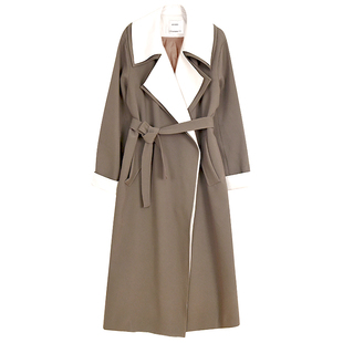 假两件风衣外套女春秋复古撞色翻领设计高级感时尚英伦风长款大衣