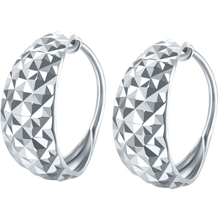 六桂福珠宝纯铂金耳环女官方正品白金2026新款爆款妇女节礼物