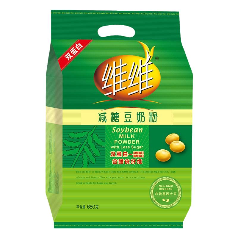 维维双蛋白减糖豆奶粉680g袋装