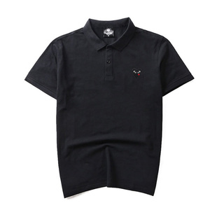 潮牌POLO衫男女刺绣爱心明星川久同款PLAY翻领短袖T恤夏宽松保玲