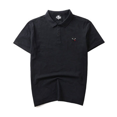 日系潮牌翻领短袖T恤男