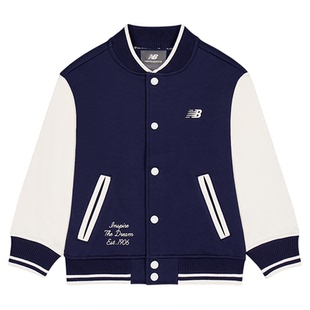 Newbalance nb官方童装 4-14岁儿童秋冬新品复古棒球服针织外套