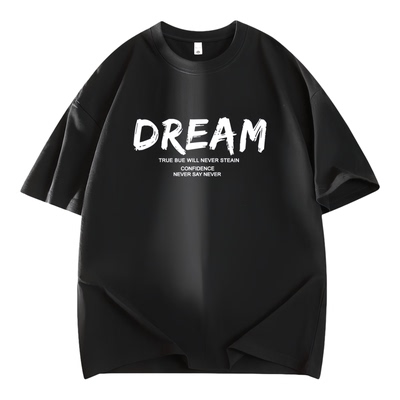 NASA联名DREAM字母宽松T恤男女潮