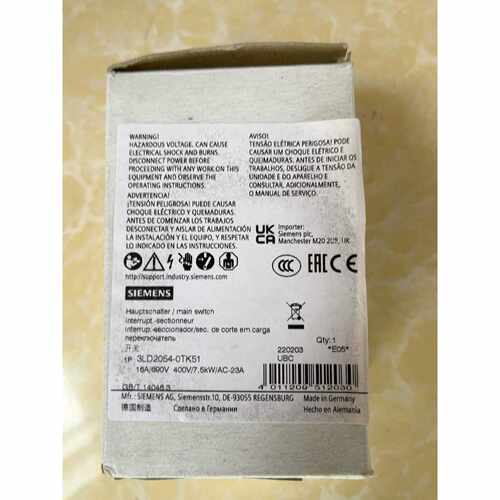 询价3LD2054-0TK51 开关，未使用，就1个。