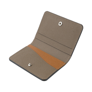 隐山手工制作便携小巧对折名片夹卡片包大容量超薄名片包卡包真皮