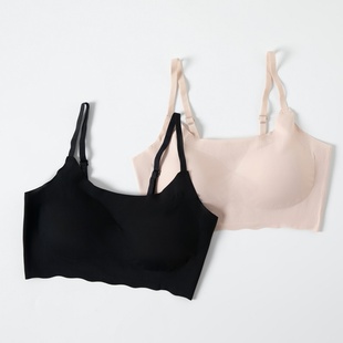 真丝文胸无钢圈桑蚕丝胸罩内衣运动一片可拆卸舒适垫胸透气文胸