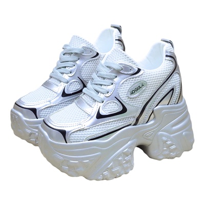 隐形14cm透气百搭女松糕老爹鞋