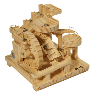 实木头滚珠轨道弹珠模型积木手工电动玩具小学生科普科学教具实验