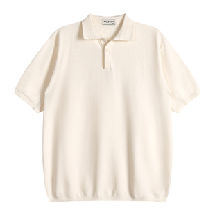 MCCEVTG意式绅士 天丝纤维马球POLO衫男复古休闲纯色翻领针织短袖