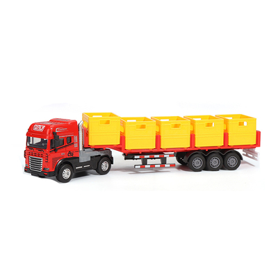 儿童合金大货车运输卡车玩具男孩工程拖车翻斗油罐半挂小汽车模型