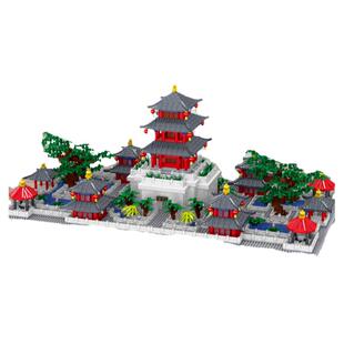 哲高丽江大理古城岳阳楼广寒宫高难度成人微小颗粒积木毕业礼物