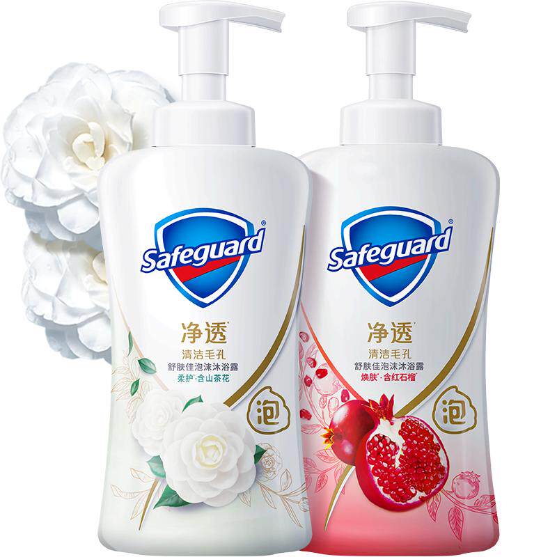 舒肤佳红石榴山茶花泡沫沐浴露
