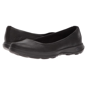 Skechers斯凯奇女士低帮黑透气低帮平底圆头一脚蹬浅口工作休闲鞋