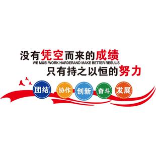 公司文化墙办公室团队励志标语背景墙面装饰画3d墙贴公司墙壁布置