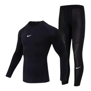 Nike耐克官方男子紧身运动套装夏季新款健身长袖速干训练长裤